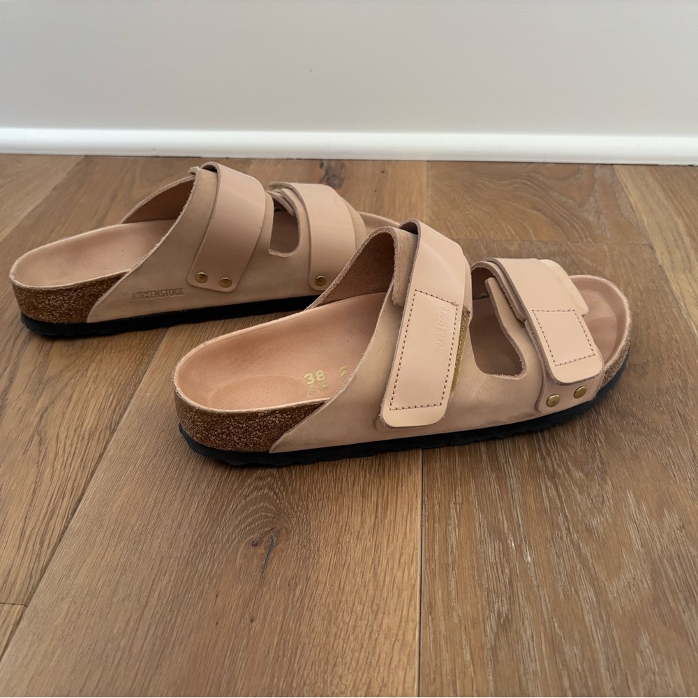 Birkenstock Arizona Blush/Nude Leather Dual-Strap Sandals - Picture 2 of 4